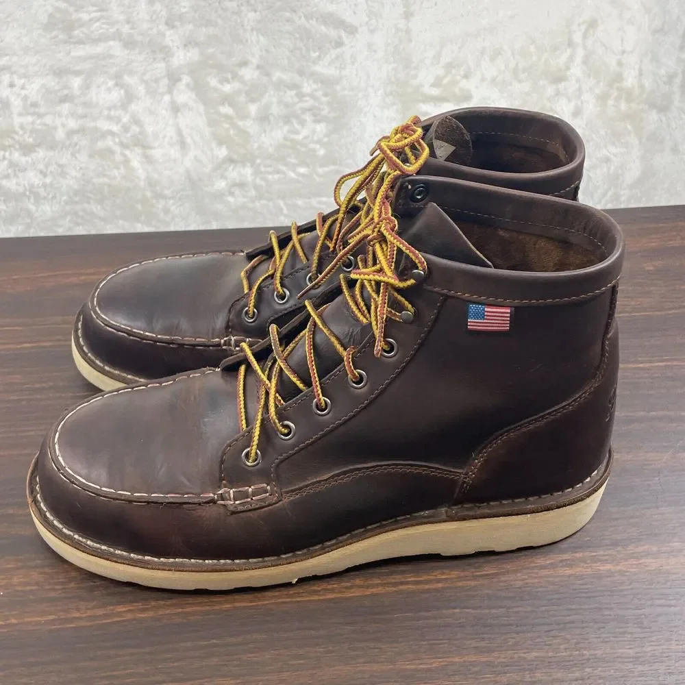Danner Bull Run Moc Toe 6’ Inch Brown Steel Toe Men’s Size 12 Brown Work Boot - Picture 5 of 10
